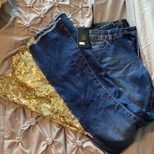 L&B Bell Bottoms Gold Sequins